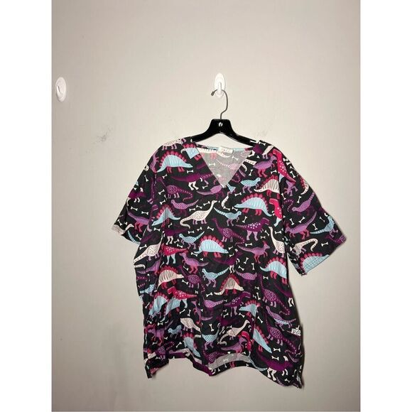 UA Scrubs Dinosaur scrub top size 2xl. C16-7 - Picture 1 of 3
